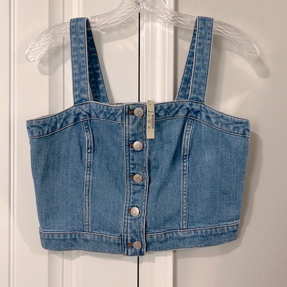 Madewell denim crop top NEW W/ Tag, size 8